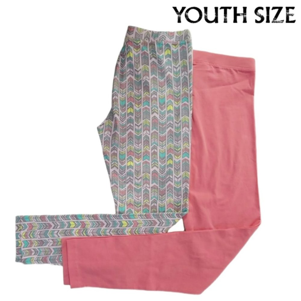 🧡2/$15🧡 Leggings Bundle- Coral & Multi-coloured, SPOTTED ZEBRA – NWOT & EUC
